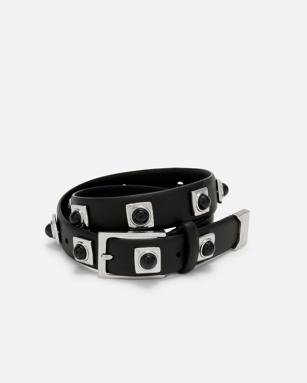 ?? NWT AUREUM No. 15 Italian Black Leather & Silver Belt ?? NWT AUREUM No. 15 Italian Black Leather & Silver Belt main image 2