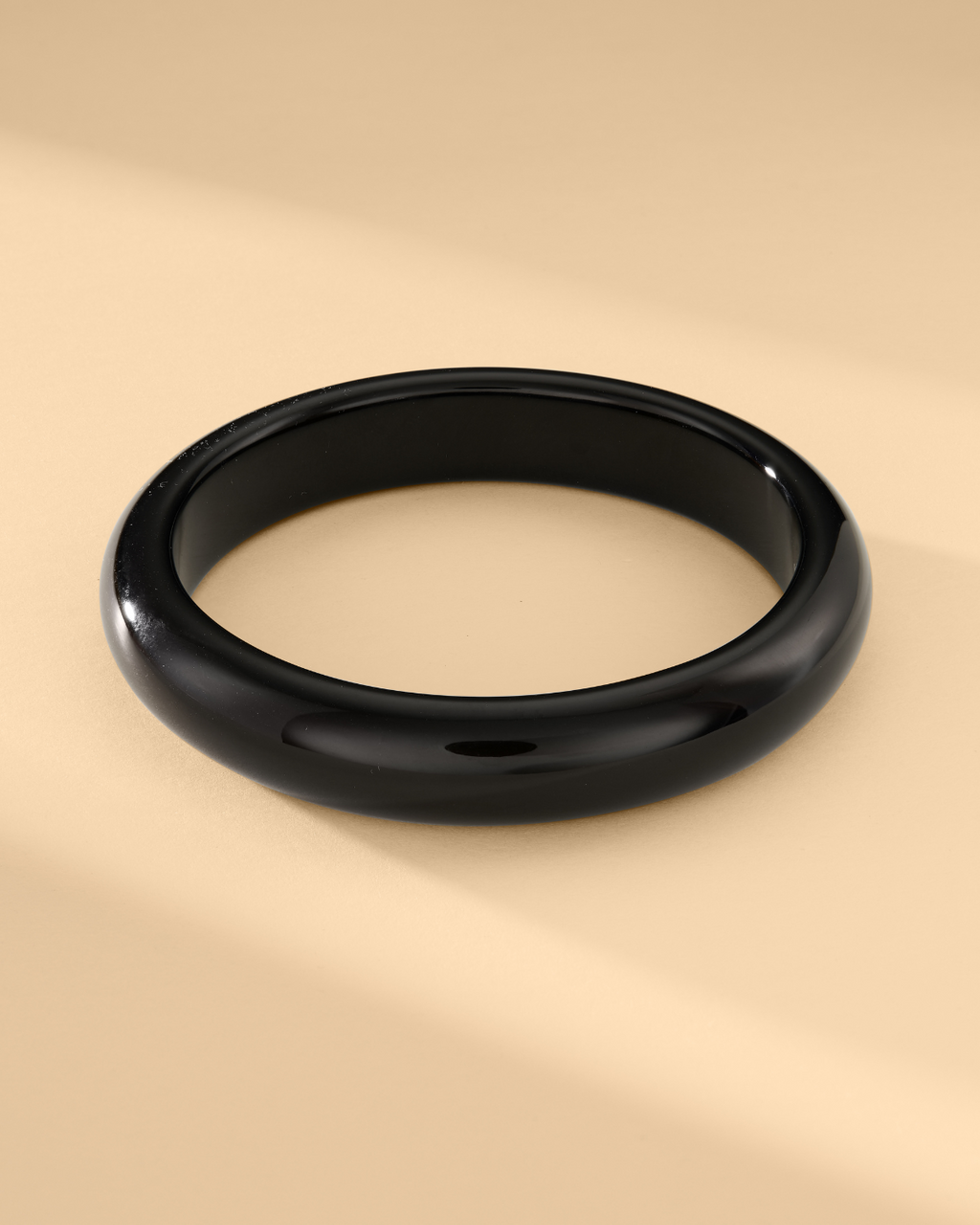 Solid black onyx bangle bracelet sale