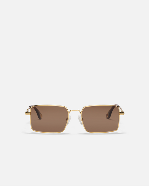 AUREUM Eze Sunglasses Gold Frame Rectangular Sunglasses with Brown Lenses Eze Sunglasses | Aureum Collective main image 4